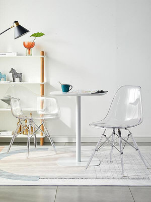現貨 ：伊姆斯椅子ins透明椅子亞克力創意餐椅咖啡館戶外休閑藝術設計師