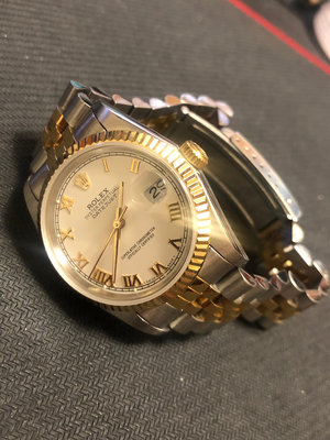 特價  二手港錶 Rolex 勞力士港勞 機械錶16233 白搪瓷羅馬數字面盤   錶徑36mm