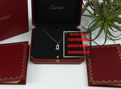 ☆優買二手精品名牌店☆ Cartier DOUBLE C LOGO 卡地亞 雙C 鑽石 鑽鍊 750 白K金 項鍊 激新