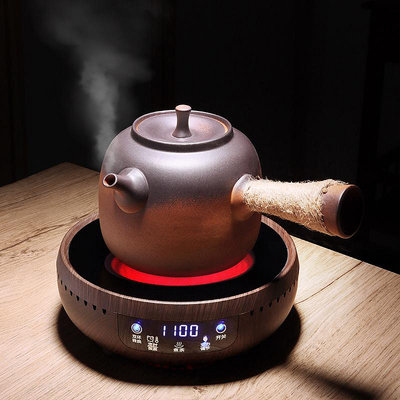 棉小城泡茶壺煮茶爐家用陶瓷防燙麻繩側把燒水壺電陶爐煮茶器套裝