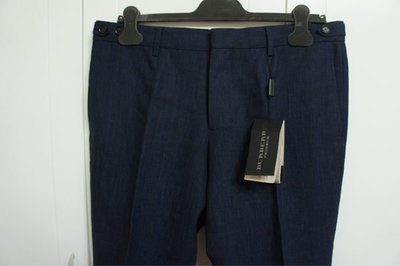 [ 羅崴森林 ] BURBERRY PRORSUM 時尚新品 5折 亞麻藍 西裝褲