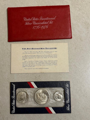 美金 1元 5角 25分 1976年 套幣 美國建國 200年 紀念幣 3枚 原封 艾森豪 登月 肯尼迪 華盛頓