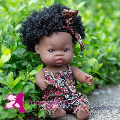 仿真娃娃玩具嬰兒女孩軟矽膠全軟膠小公主布洋娃娃黑人娃娃假娃娃