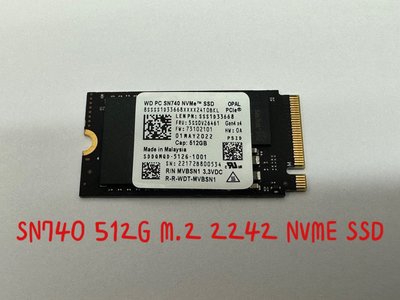 ☆【WD SN740 512G 512GB M.2 2242 NVME SSD PCIe PCIE4.0x4 固態硬碟】