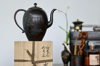 #茶具 日本收藏級茶器 茶壺 銅壺 Zs5348 【四代 本