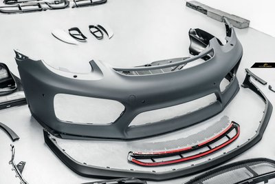 保時捷 Porsche 981 CAYMAN  boxster  GTS 升級 GT4 前保稈+側鰓 +後下巴總成 現貨