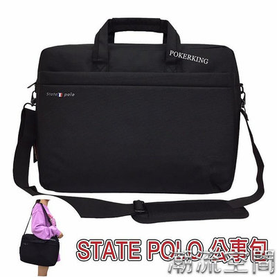 POKER📣() STATE POLO 手提公事包 可放16吋筆電 筆電包 電腦包 側背包 文件包 公事包-潮流空間