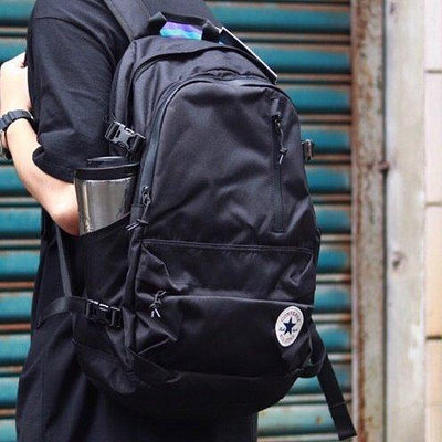 【超夯】Converse All Star Backpack 多夾層 電繡Logo 後背包 黑 深藍