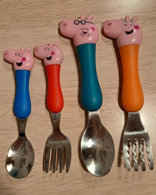 佩佩豬餐具 學習餐具 兒童餐具湯匙 嬰幼兒學習餐具 湯匙 叉子