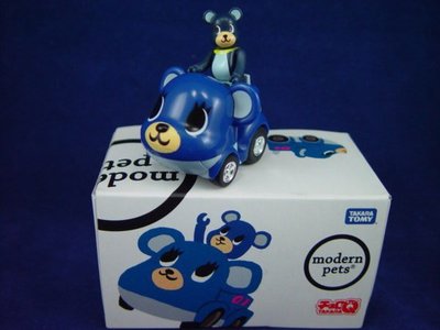 變形金剛**日本TAKARA TOMY BE@RBRICK CHORO Q 迴力車modern pets MOMO熊 藍色車