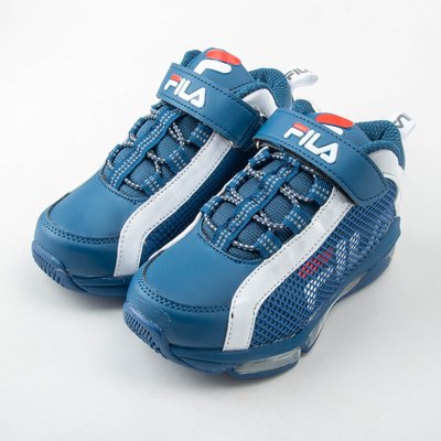 FILA 兒童 氣墊籃球鞋 藍白 3-B415W-311 現貨