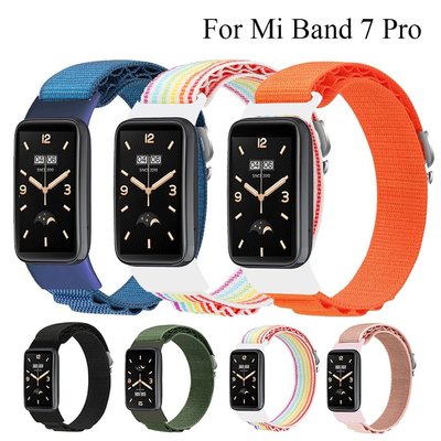 高山回環尼龍錶帶 適用於小米手環 Mi Band 7 Pro運動手錶錶帶小米 Band 7 Pro尼龍透氣錶帶 保護貼膜