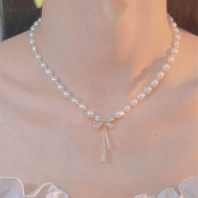 珍珠項鏈 流行眾設感鎖骨鏈百搭頸鏈 精品首飾 女性首飾 優雅飾品 精美禮物