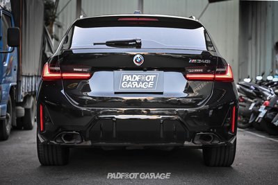 BMW G20 G21 LCI  MPA M340i M-Black 亮黑後下巴+方管尾飾管套件
