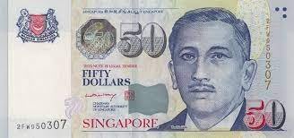 新加坡幣(新加坡元) SGD 50 保證真鈔(版本和號碼隨機)(附硬膠保護套)