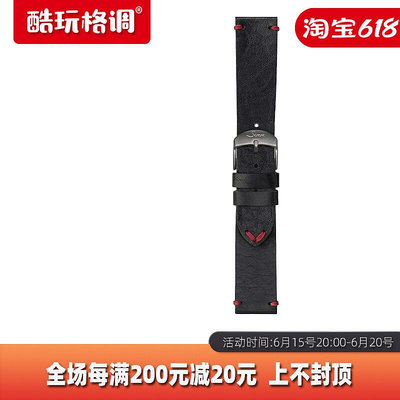 眾信優品 德國sinn辛恩原裝進口手錶17g皮錶帶黑色皮紅色車線適用140240等HW754