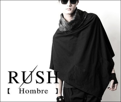 RUSH Hombre (曼谷空運) 設計師款雙色超立領反摺式倒三角薄斗篷 (男女皆可) (原價580)