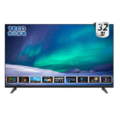 TECO東元 32吋 IPS低藍光無邊框液晶電視 TL32K7TRE(無視訊盒)