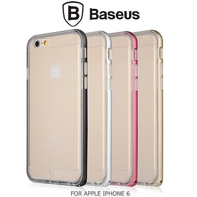 【西屯彩殼坊】 BASEUS 倍思 APPLE iPhone 6 4.7吋鉑士系列 軟套+金屬邊框 二合一