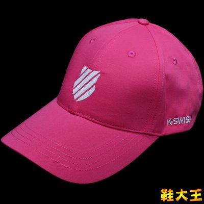 鞋大王K-SWISS C421-664 粉紅 立體車繡棉材質棒球帽(女款)【台灣製，特價399元】