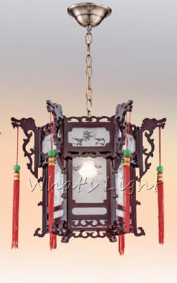 划得來LED燈飾~台灣製造 宮廷吊燈系列 日式經典 和室宮廟燈 E27*1 質感原木和室燈 神明廳神桌吊燈 83747S