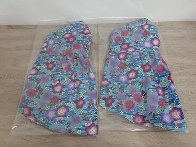 【小茉莉】手作大人立體加長遮頸棉質口罩/台灣棉布手作防曬口罩→紫藍色花朵