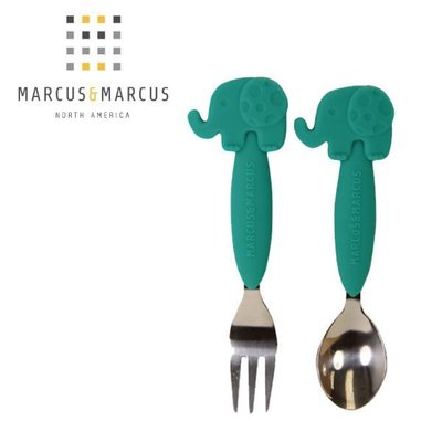 Marcus & Marcus 不鏽鋼叉匙餐具組/兒童餐具 大象