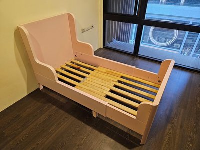 毅昌二手家具~很新的IKEA粉色伸縮單人床~中古家具 回收家具
