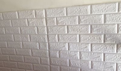 3D立體 磚形環保防撞美飾牆貼 -珍珠白 (77x70x厚0.8cm) (防撞壁貼/防撞墊)