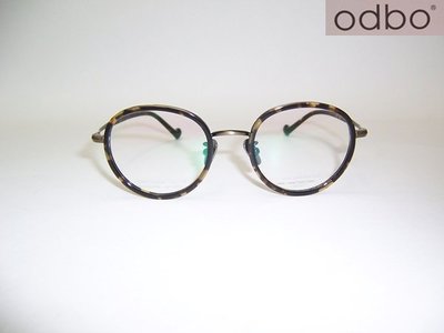 光寶眼鏡城(台南)odbo(Japan)  復古圓款眼鏡純鈦塑版料複合面+消光古銅色純鈦1529 c14