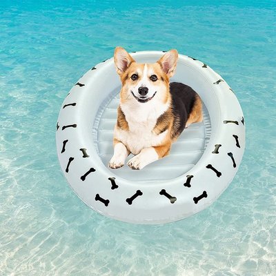 PVC充氣狗狗浮排狗水池寵物花車動物水床中小型犬浮漂墊 促銷