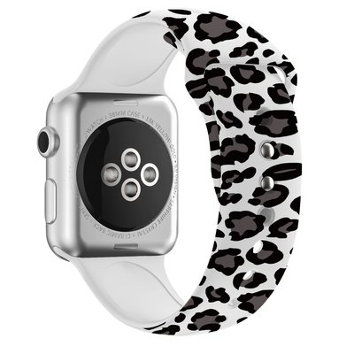 森尼3C-黑灰豹紋 Apple watch錶帶  iwatch 3 4 5 6 7 8 Ultra SE 矽膠錶帶-品質保證