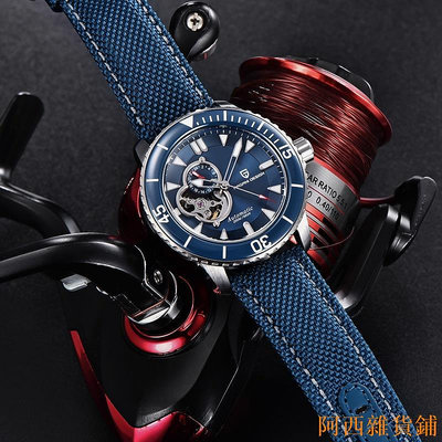 阿西雜貨鋪Pagani Design 原創男士自動手錶不銹鋼日本 NH39A 時尚奢華防水藍寶石尼龍皮革機械表男士 PD-1
