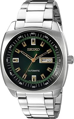 SEIKO WATCH精工復古系列5號RECRAFT系列大方面型機械鋼帶腕錶-綠面(SNKM97)【神梭鐘錶】