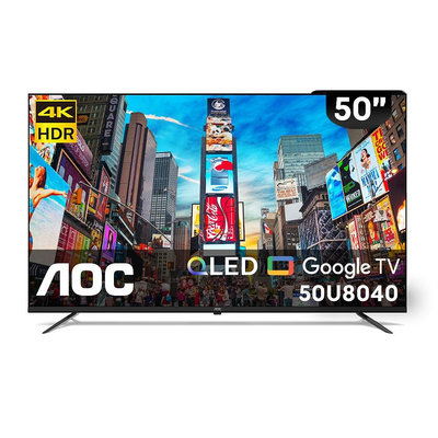 美國AOC 50吋 4K QLED Google TV 智慧液晶電視 50U8040