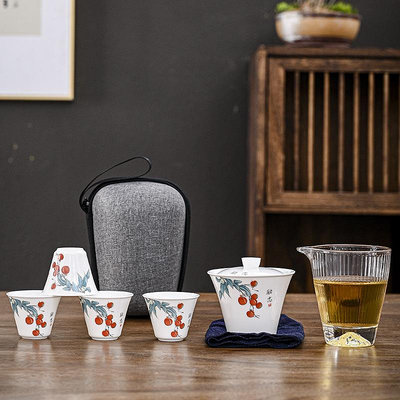 茶具 便攜式玻璃旅行茶具快客杯個人專用隨身包套裝泡茶壺戶外功夫茶杯