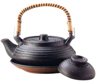 11328c 日本製造 日式和風陶製手提把泡綠烏龍茶茶壺茶包茶葉沖泡水壺土瓶蒸擺件收藏品擺設品禮品