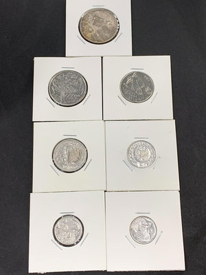 【二手】 少見，圣馬力若1973年7幣，其中最上面那是銀幣，品相如475 紀念幣 硬幣 錢幣【經典錢幣】
