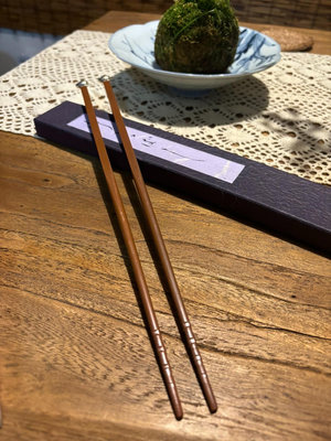 日本回流 銅器昭和銀鳥摘紫銅火筷碳筷火箸鴛鴦做工很漂亮全
