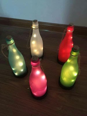 【綠市集】光控LED太陽能燈 帶燈流星許願晶靈 許願瓶 漂流瓶 掛燈 A0119