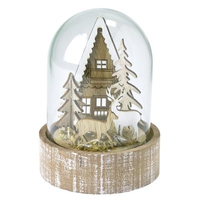 《齊洛瓦鄉村風雜貨》日本zakka雜貨 玻璃木質森林麋鹿小木屋誕節擺飾 聖誕節LED燈飾裝飾 麋鹿森林聖誕節佈置