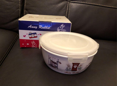 安妮兔 陶瓷密扣蓋碗 650ml 陶瓷碗 Anny Rabbit 保鮮碗 便當盒 餐盒