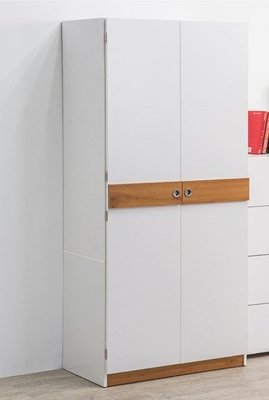 日式白色雙門兩層衣櫥/衣櫃/收納櫃/整理櫃