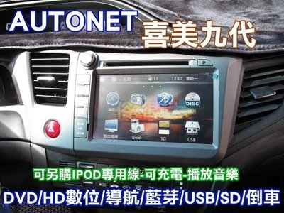 AUTONET-HONDA 喜美9代 9.5代 -8吋 DVD/HD數位/導航王/藍芽/倒車影像(CIVIC 9)