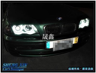 《晟鑫》全新 BMW E46 98~01年 雙光圈 魚眼 黑底 大燈一組 不含角燈 另有光柱型 LED尾燈