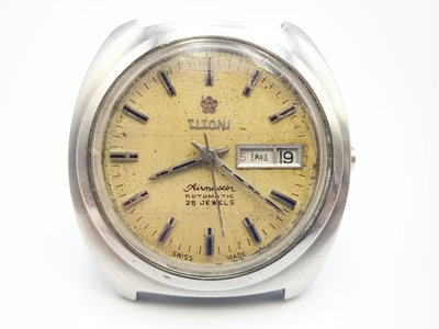 【TITONI】TITONI 梅花麥 不鏽鋼自動 日期星期顯示 單錶頭 1177