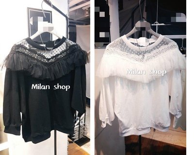 ☆Milan Shop☆網路最低價 正韓Korea專櫃款Sexy超美緹花點點蕾絲挺棉上 2色$980（含運）現貨