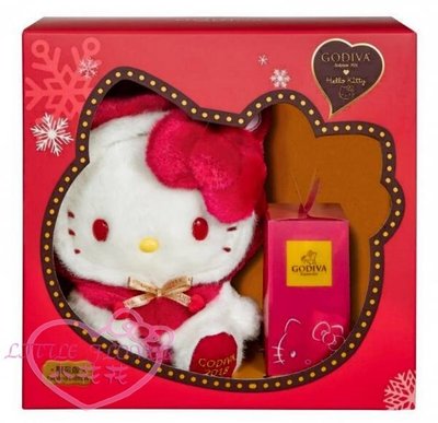♥小公主日本精品♥hello kittyX GODIVA聯名G Cube松露巧克力禮盒8顆2018限量版12346400