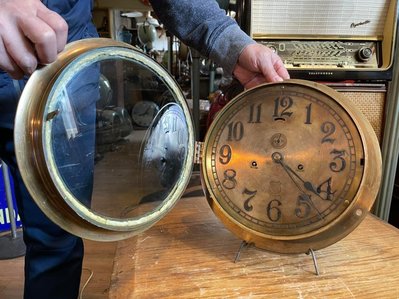 1920s 美國 Ashcroft 純銅 大尺寸 船鐘 時鐘 (已讓)