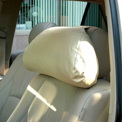 【優洛帕-汽車用品】3D護頸系列-超柔軟皮製大頭枕 車用舒適 頭頸枕 護頸枕 3023-三色選擇